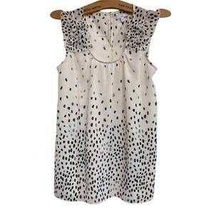 Gap Cream & Black Polka Dot Layered Ruffles Sleeveless Blouse - XS